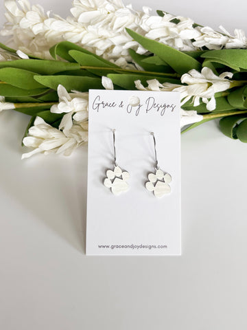 Silver Paw Earrings