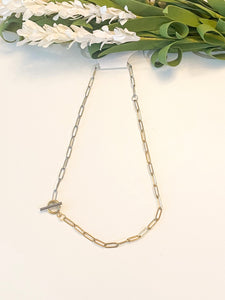 Two Tone Silver/Gold Paperchain Necklace