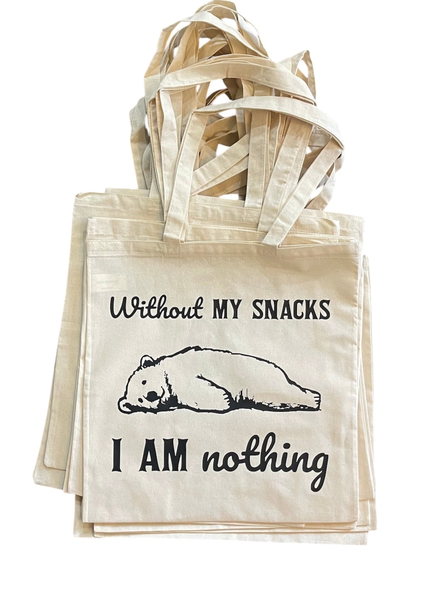 Without my snacks Tote Bag