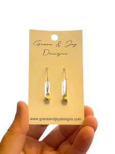 Gold Puff Stars on Hoop Earrings