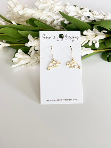 Gold Geometric Lizard Earrings