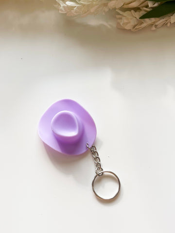 Purple Western Hat Keychain