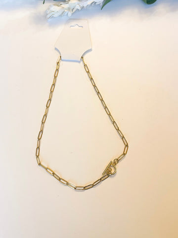Gold Paperchain Necklace 17.5”