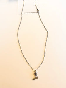 Silver Boot Necklace