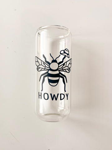 Howdy bee 20 oz Can Glass