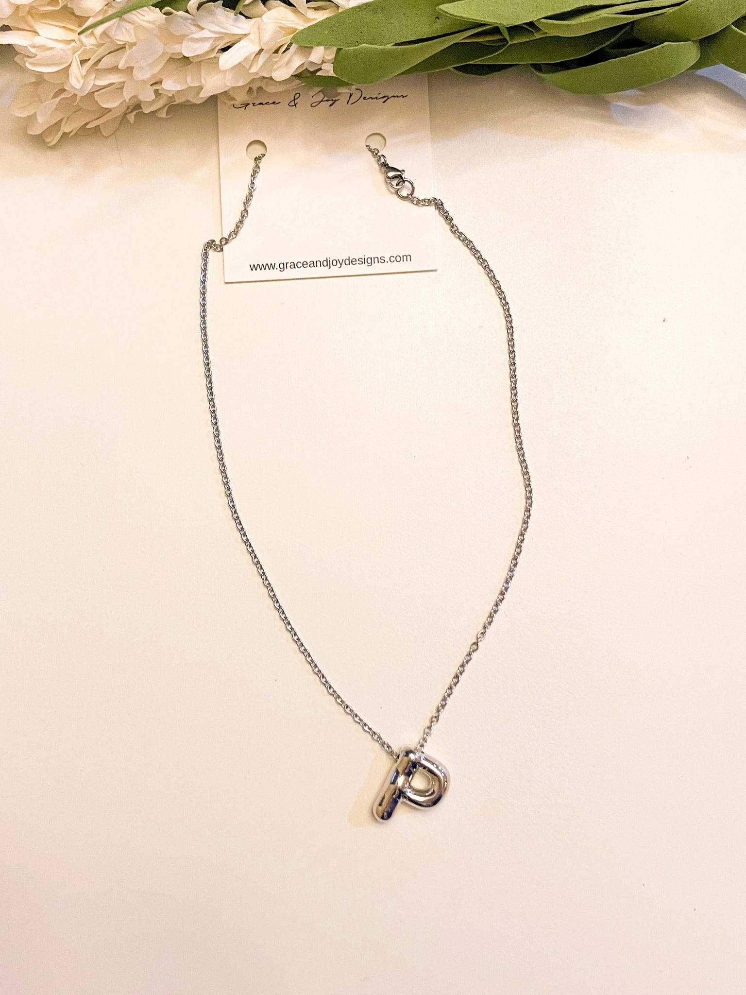 Silver Bubble P Necklace