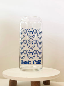 20 oz Howdy Yall Can Glass