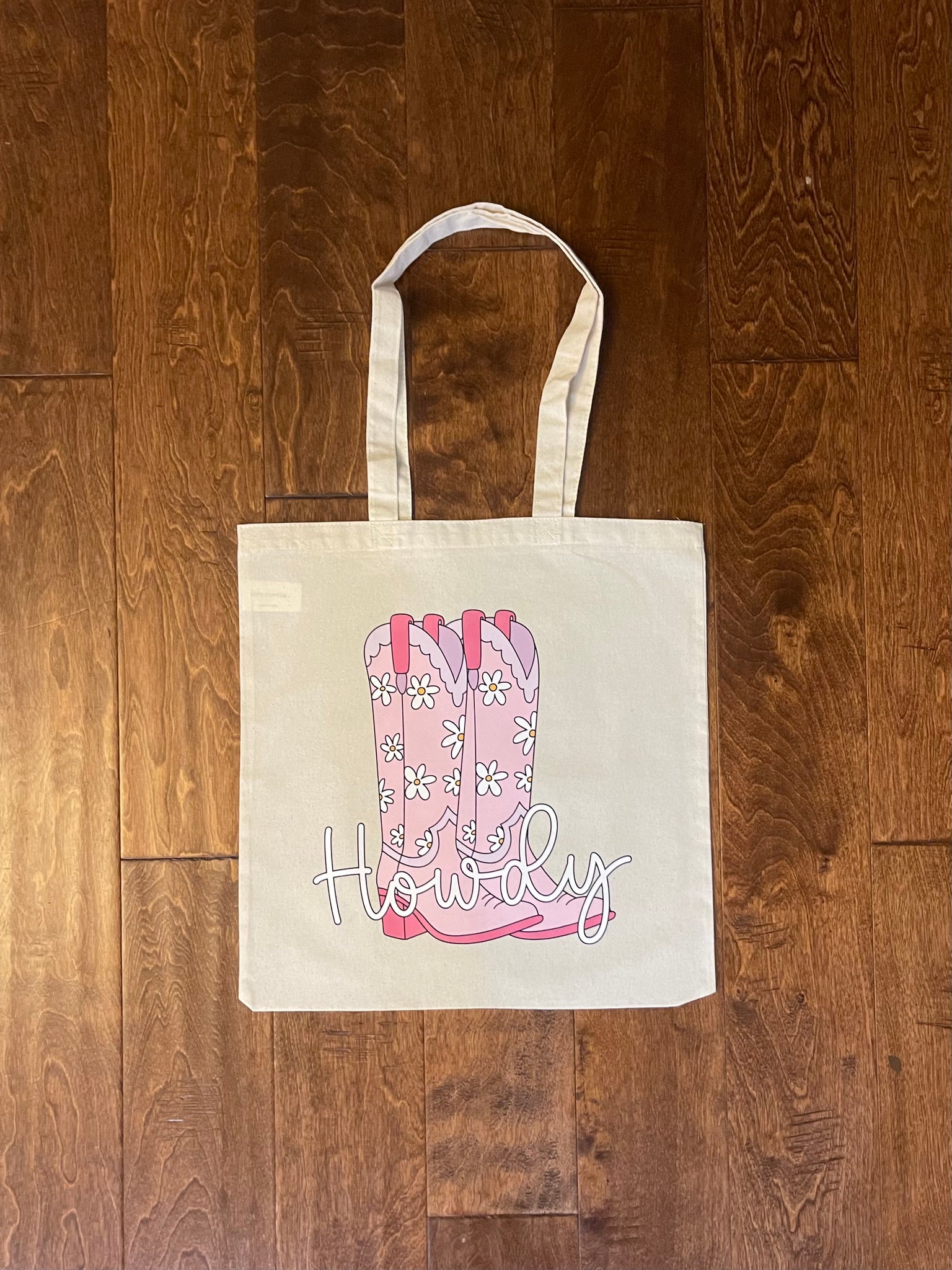 Pink Boots Howdy Tote Bag