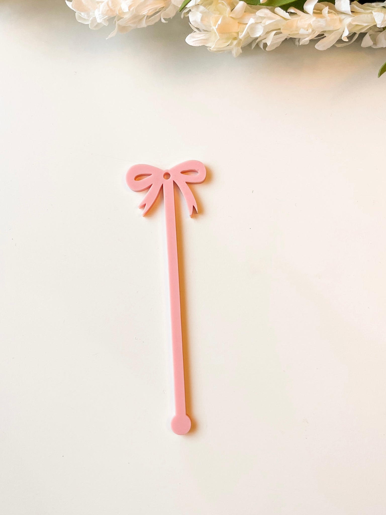 Pink Smaller Bow Stir Stick