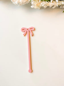 Pink Smaller Bow Stir Stick