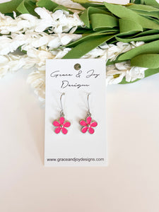 Pink Flower Earrings