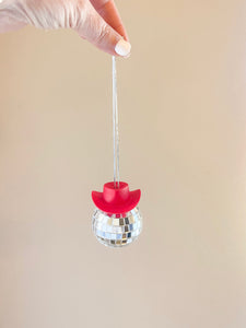 Red Cowboy Disco Ball Car Charm