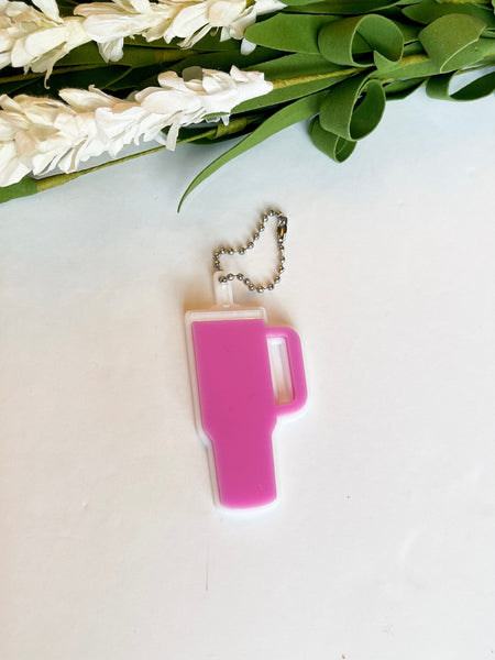 (Slightly Smaller) Hot Pink Acrylic Tumbler Keychain