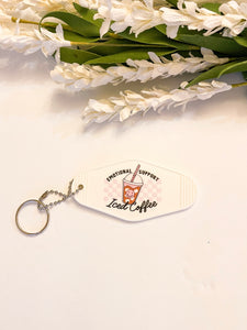 Emotional Support White Acrylic Motel style Keychain