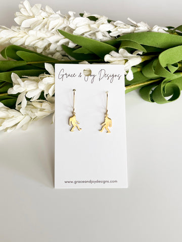 Gold Sasquatch Earrings