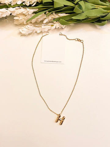 Gold Bubble H Necklace