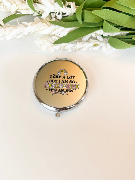 Cry a Lot Silver Compact mirror