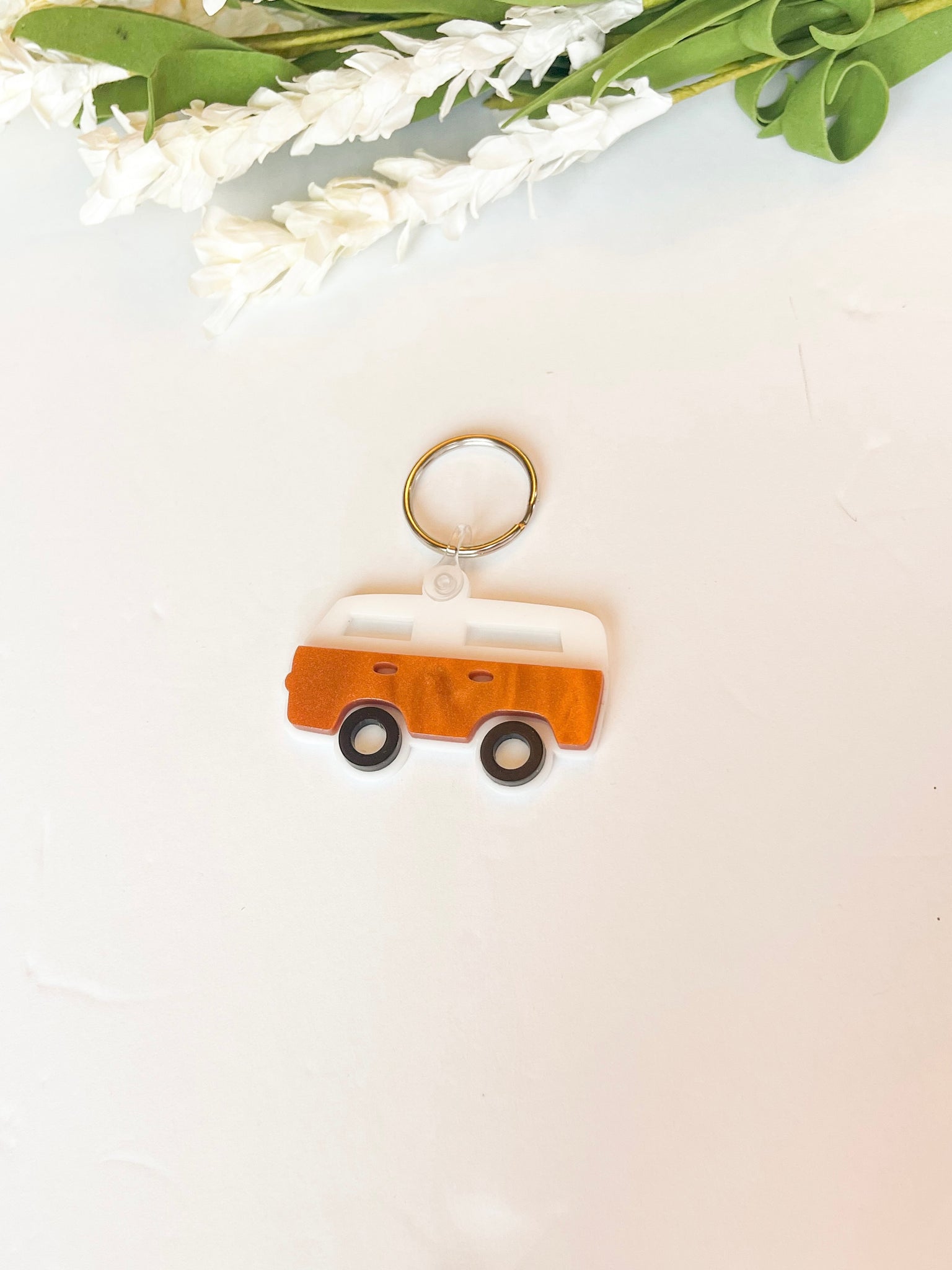 Pearl Copper retro Van acrylic keychain