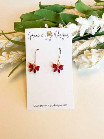 Red Bow Earrings