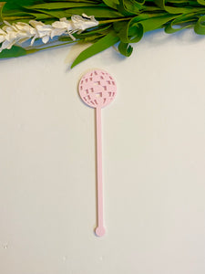 Pale Pink Disco Ball Stir Stick