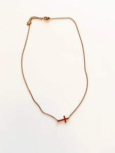 Rose gold Cross Necklace