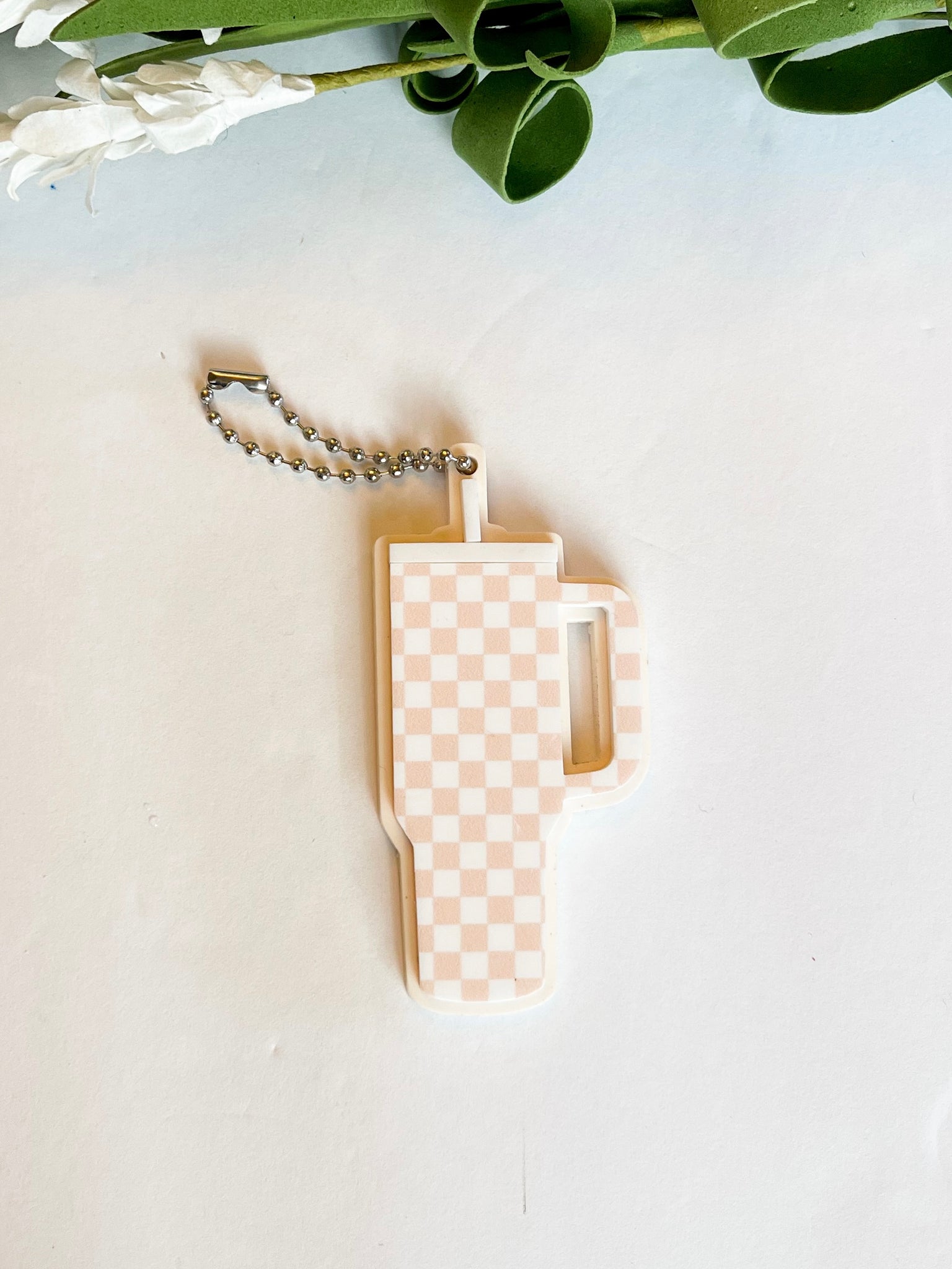 Checkered Acrylic Tumbler Keychain