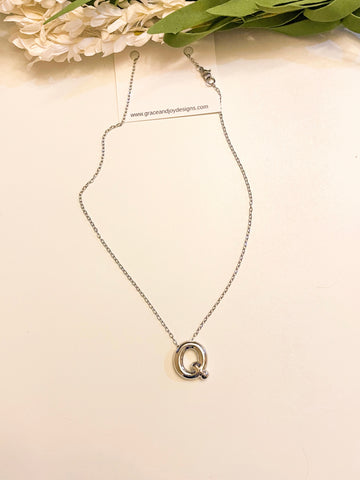 Silver Bubble Q Necklace