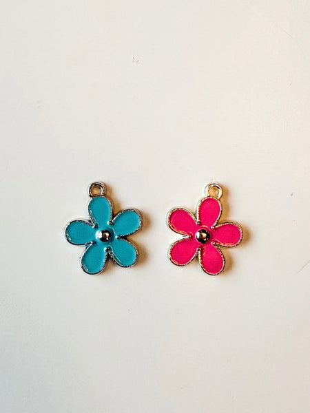 Flower Charms - Pink or Blue
