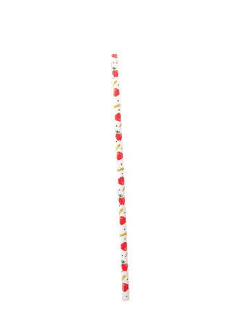 Teacher Apple Pencil Print Straw