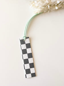 Leather Checkered Bookmark
