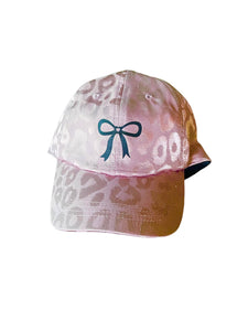 Monochrome Pink Leopard with bow Hat