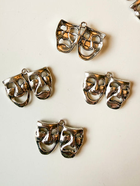 Silver Drama Mask Charm