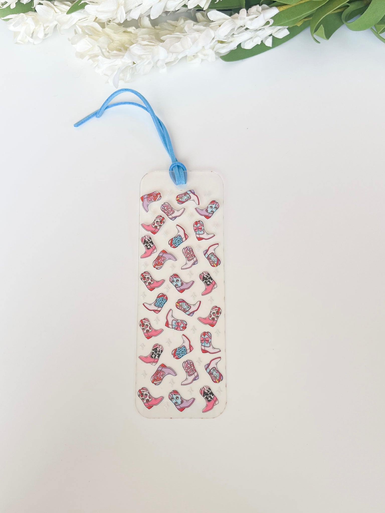 Pink Boots Acrylic Bookmark