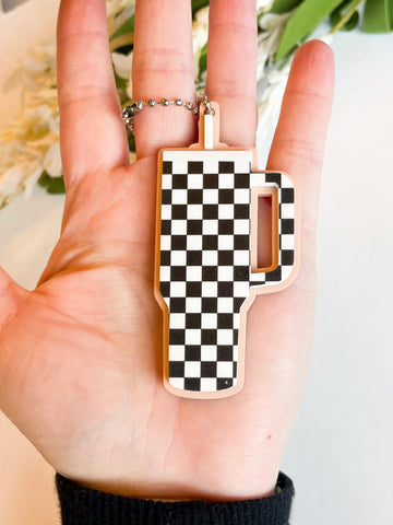 Checkered Acrylic Tumbler Keychain