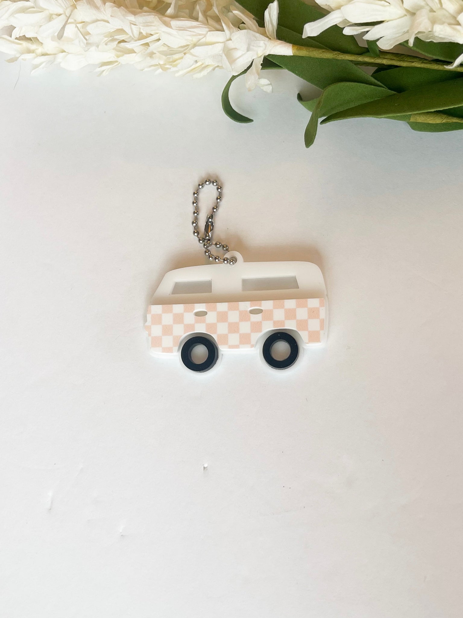 Checkered Retro Van Acrylic keychain