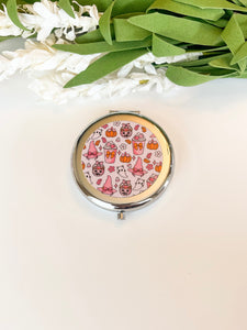 Cowboy Pumpkins & Ghosts Silver Compact mirror