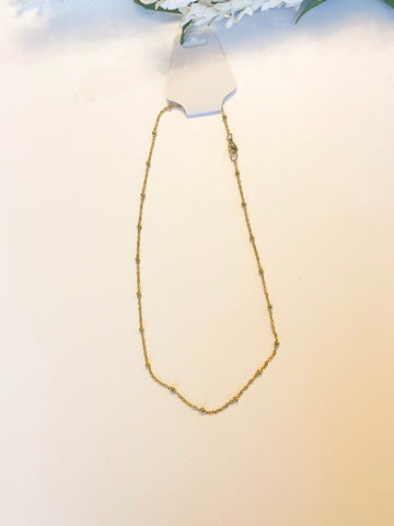 Gold Ball & chain Necklace 17.25”