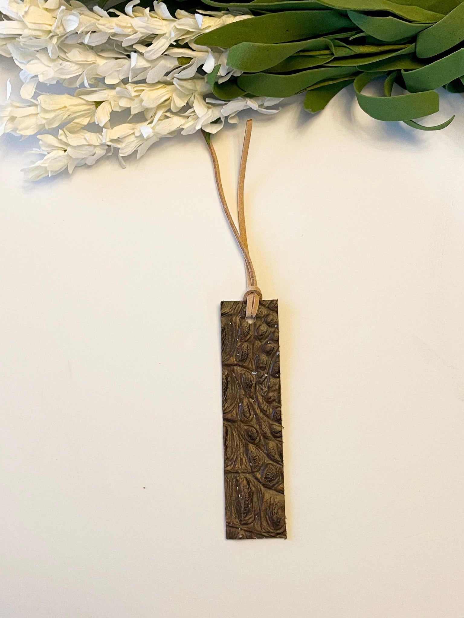 Leather Alligator Brown Bookmark