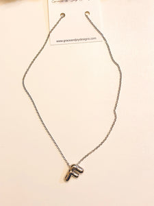 Silver Bubble F Necklace