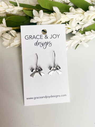 Silver Bow Earrings