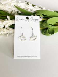 Silver Football Earrings