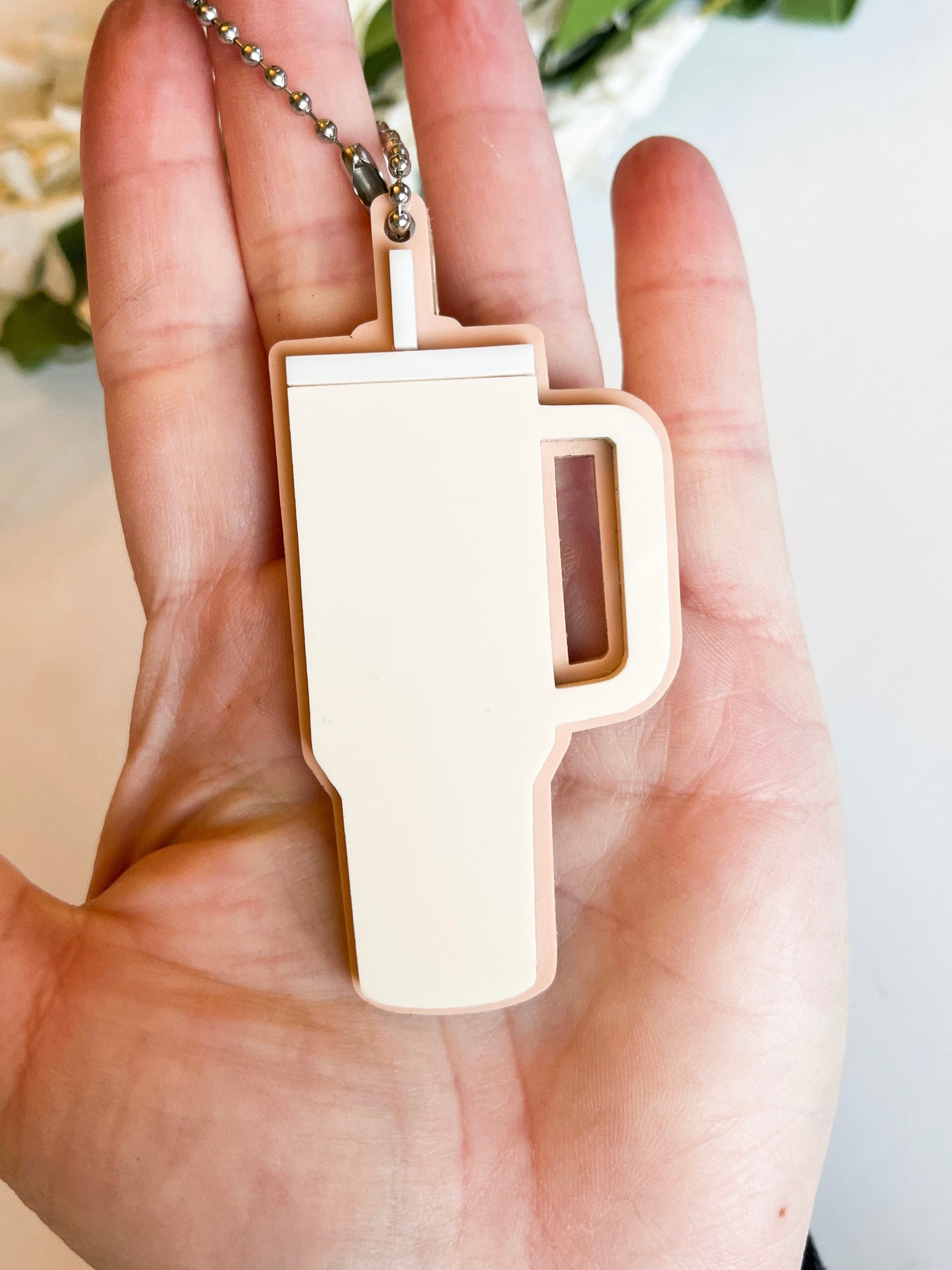 Nude/Nude Peach Acrylic Tumbler Keychain