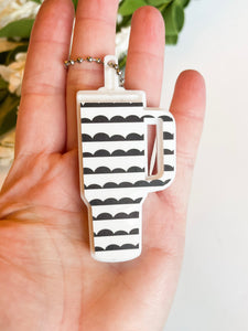 (Slightly Smaller) Scalloped Acrylic Tumbler Keychain