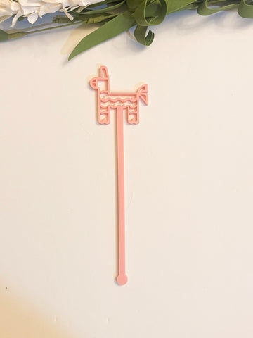 Pink Pinata Stir Stick