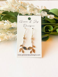 Leaf & mini flower Earrings
