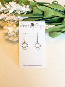 Silver Mushroom Earrings