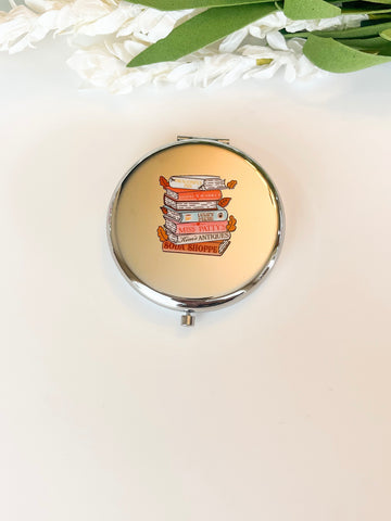 Gilmore Books Silver Compact mirror