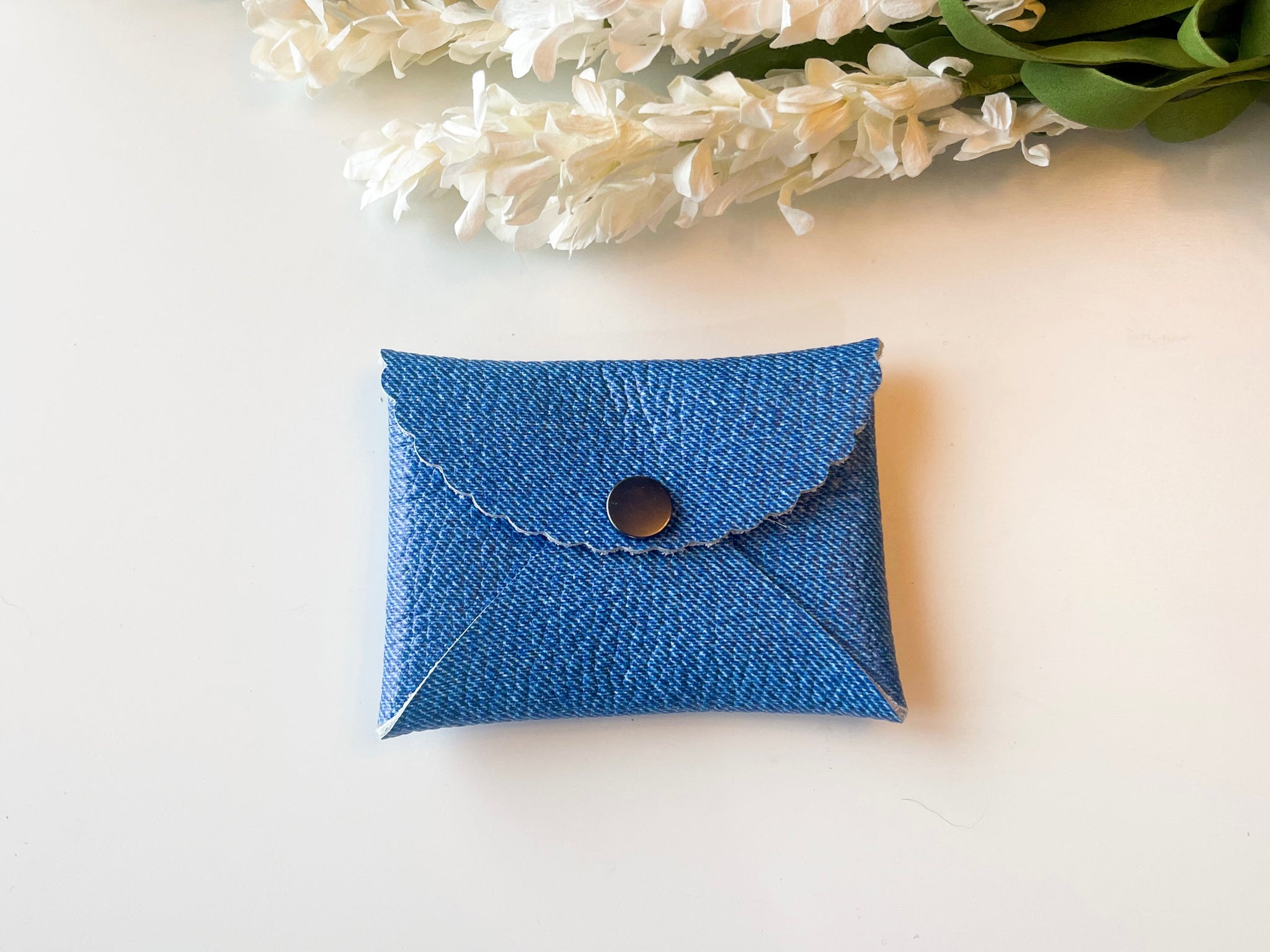 Blue Denim Leather Wallet