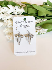 Silver Bow Earrings