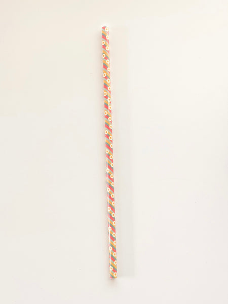 Retro happy face flowers Print Straw